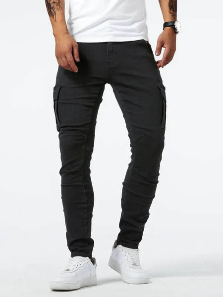 2021 Euro-American Cross-Border New Jeans Homens Piso lateral Pequenos Pés Estreitos jeans NK012