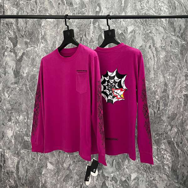 T-shirt correto cross-border Chrome Heart de alta qualidade dupla de algodão puro para homens e mulheres