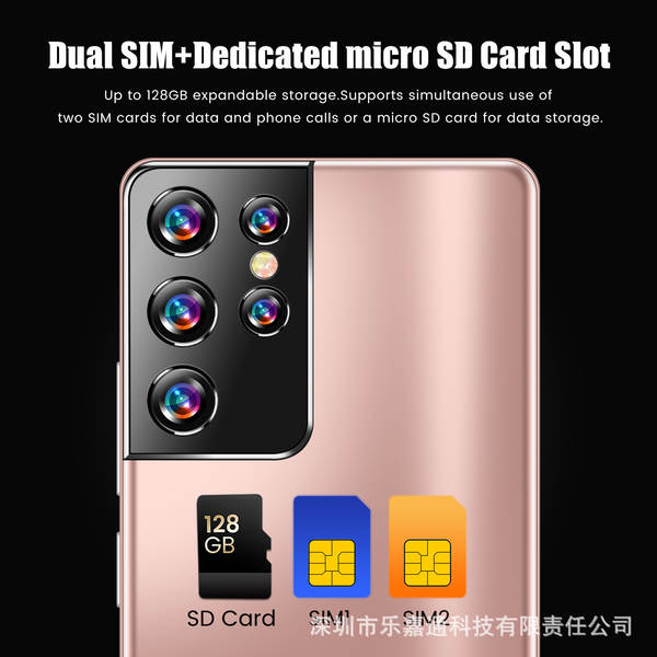 Fabricante atacado em 2026 explosivo 6.3 grande ecrã transfronteiriço celular S21Ultra comércio exterior smartphone de baixo preço