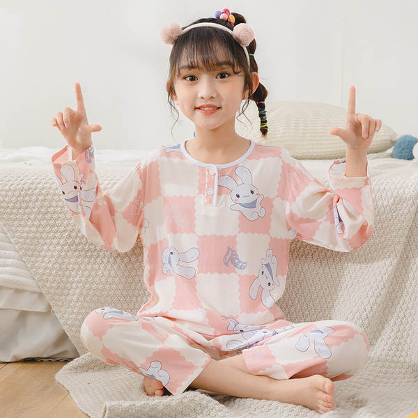 Conjunto de pijama infantil de algodão para verão