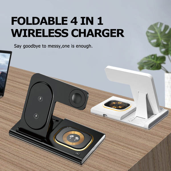 Carregador sem fio transfronteiriço de três em um Carregador sem fio duplo para carregamento rápido para Apple/Samsung