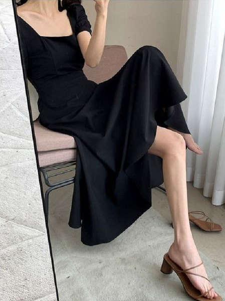 Vestido preto longo hebem