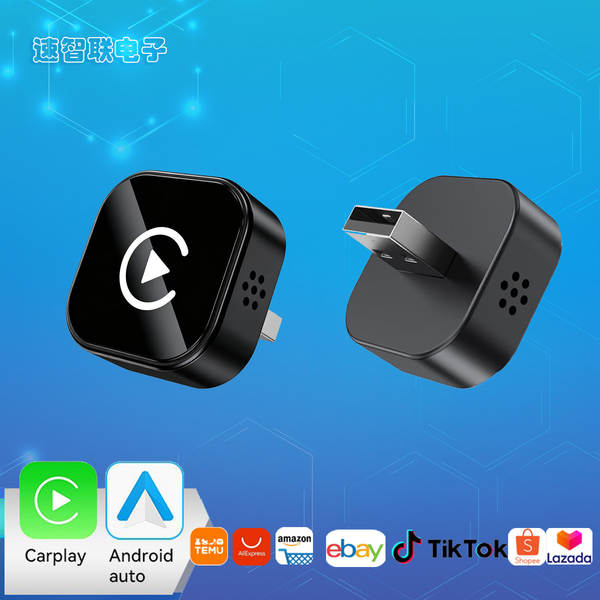 Adaptador de carro carplay sem fio com suporte para Apple Android Phone 2 em 1 caixa sem fio