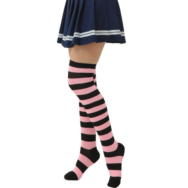 Meias Longas Femininas Azul e Branco