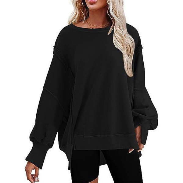 1001 Outono e Inverno Nova camisa esportiva da Amazon para mulheres com colarinho ultra-grande