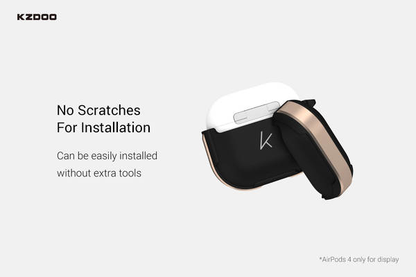 KZDOO para AirPods Pro2Pods4 Apple Bluetooth Headset Cave de proteção de metal Crashguard