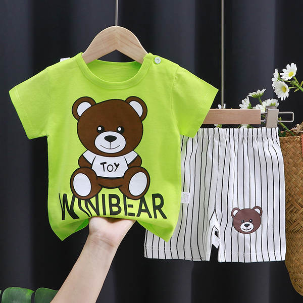Conjunto de verão infantil de algodão