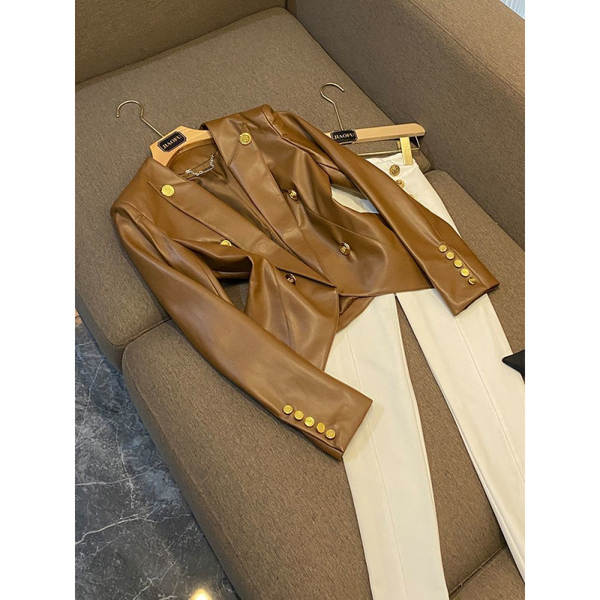 2026 Comércio exterior preto de metal duplo revestimento corpo livre de lavagem roupa de couro sem casaco jaqueta de roupa