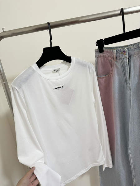 Camiseta feminina de manga longa para verão
