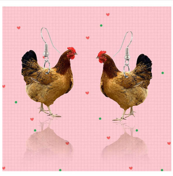 Criativo engraçado acrílico impressão de animais orelhas bonito pato pato morcego leite de vaca pendurado orelhas de galinha