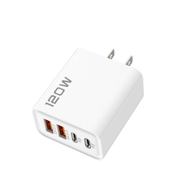 120W Duplo PD + Duplo Carregador USB 5V2A12W para Apple Huawei Smartphone Duplo Tipo Cabeça de Carregador