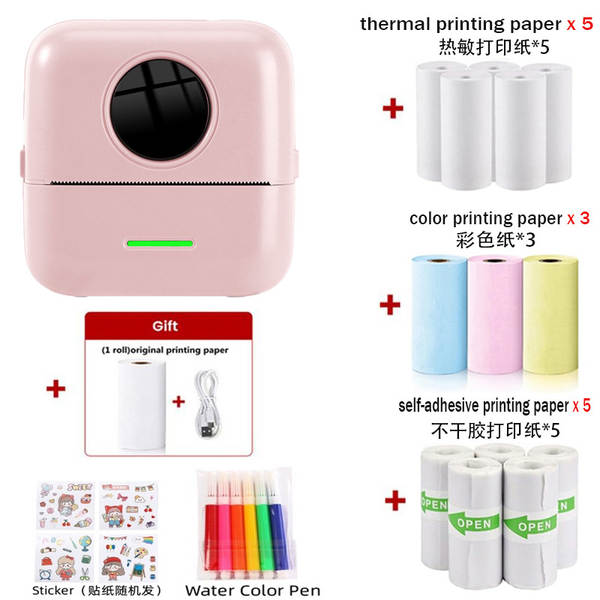 Mini impressora sem fio sem fio de venda quente transfronteiriça celular inteligente sem tinta Bluetooth impressora de fotos domésticas de pequeno porte