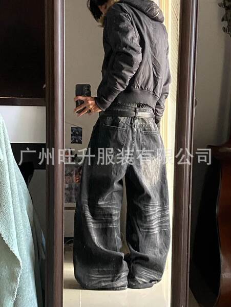 Transfronteiriço e-commerce casual jeans masculino vintage impressão hip-hop roupas de rua masculino original