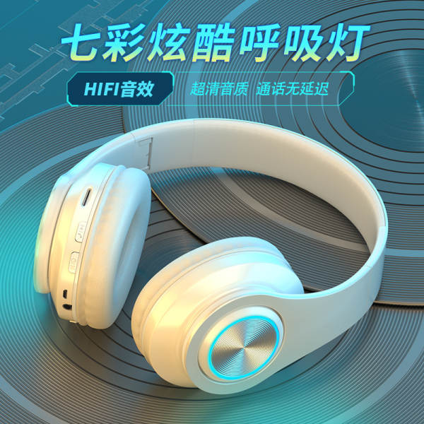 Fone de Ouvido Bluetooth com Iluminação