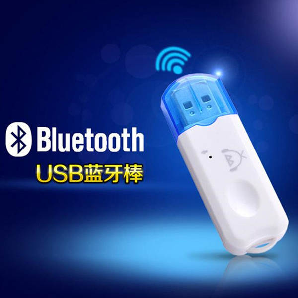 Pequeno chapéu azul USB Bluetooth receptor de áudio sem fio com microfone compatível com telefone celular Bluetooth sem chamadas