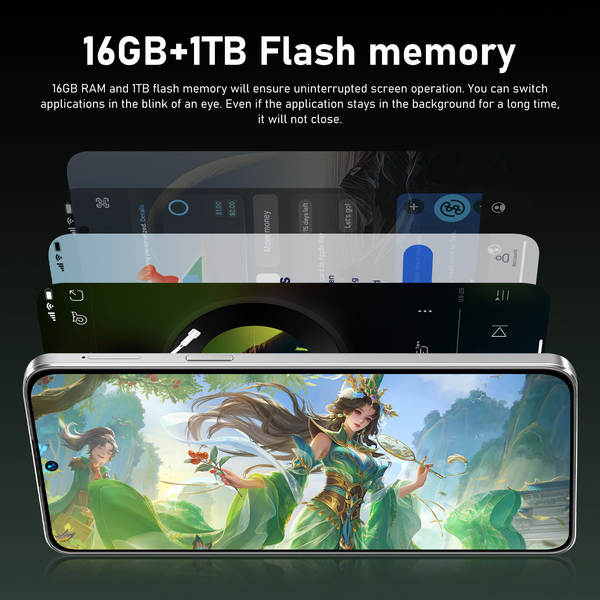 M17 Pro Max celular 16+1TB Android inteligente de 7,3 polegadas de tela grande fonte fábrica de venda direta para distribuição completa