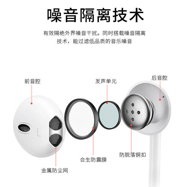 Tipo-C Flat aplicável Xiaomi Huawei 3.5mm telefone inteligente com fio de fone de ouvido com fone de ouvido