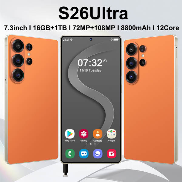 S26 Ultra Smartphones Transfronteiriços Android de 7,3 polegadas com suporte ao NFC