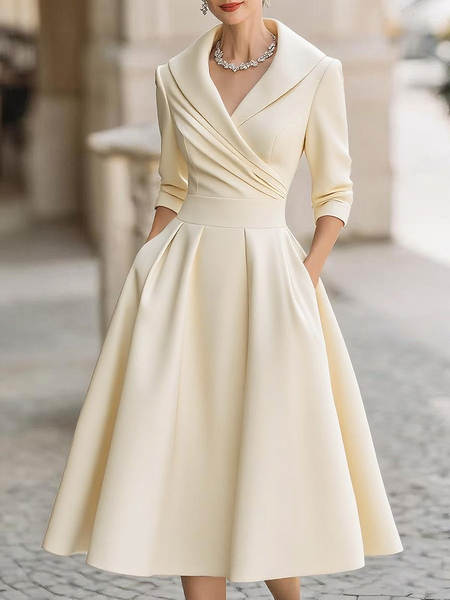 Vestido Longo Formal de Manga Comprida