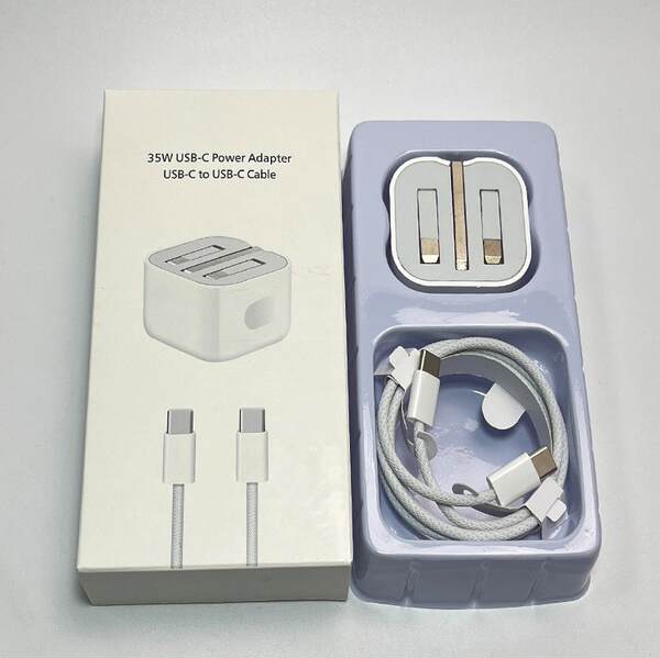 Cabeça de carregamento de celular padrão europeu pd20w para Apple 15 carregador iPad kit linha de dados pd 35w