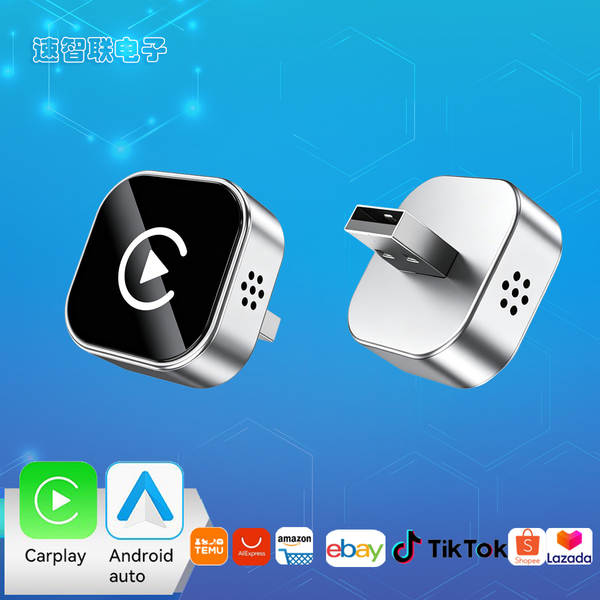 Adaptador de carro carplay sem fio com suporte para Apple Android Phone 2 em 1 caixa sem fio