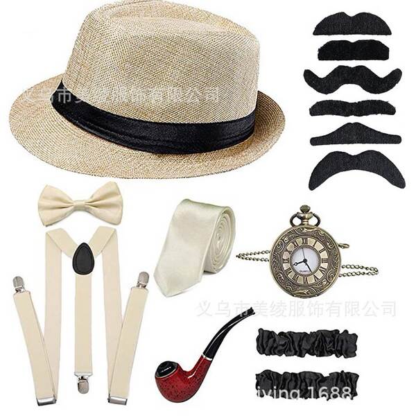 Conjunto de Chapéu e Acessórios para Homem