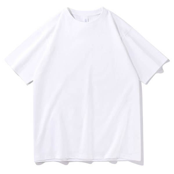 T-shirt de algodão puro para homens de peso pesado de 230 g de pulso diário para homens de pulso curto