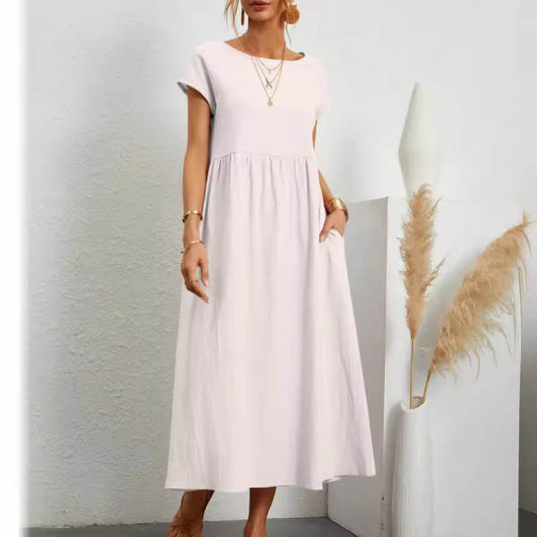 2026 Novo Euro-americano Amazon puro sem mangas relaxante algodão saco de saco de algodão para mulheres vestido de roupa transfronteiriço