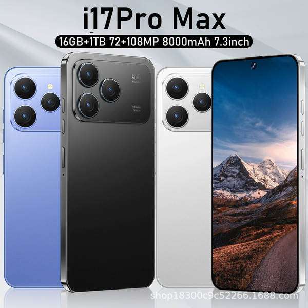 Novo smartphone transfronteiriço i17 Pro Max de alta definição 16+1TGB Android 14 tela 7.3 4G