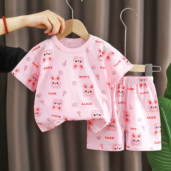 Conjunto de verão infantil de algodão