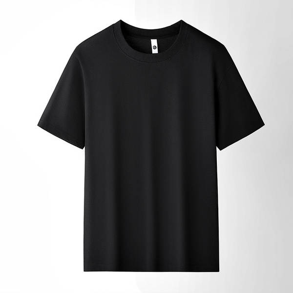 T-shirt masculino com mangas curtas e pesadas de algodão puro 230 gramas Jovens com mangas redondas de roupa de roupa pura