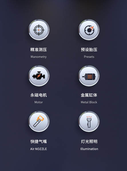 Pompa de ar para carros Pequenos pneus de automóveis Pompa de ar elétrica para carros portáteis de mão inteligente bomba de ar digital