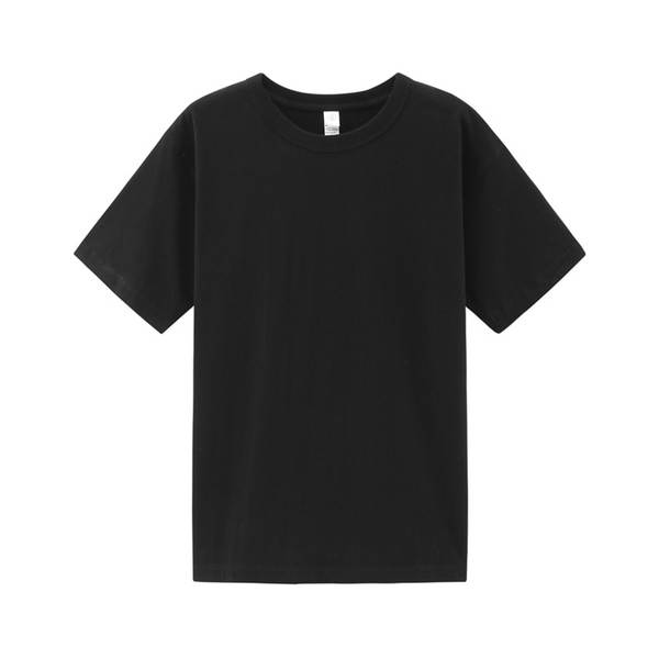 300 gramas Três agulhas de algodão puro de Xinjiang pesos pesados de algodão puro de algodão puro preto e branco T-shirts para homens de mangas curtas