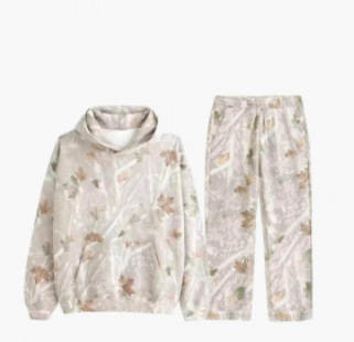 Blusa de moletom com estampa de folhas