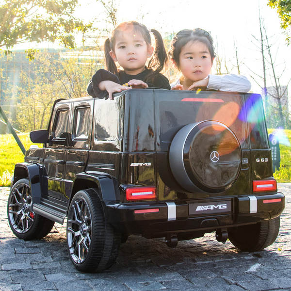 Carro elétrico Mercedes grande g para crianças Carro elétrico de quatro rodas para carregar para homens e meninos, bebês e meninos Carro de brinquedo remoto para duas pessoas