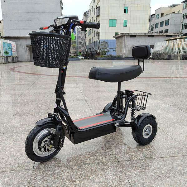 Carro elétrico de três rodas 12 polegadas Novo Homens Mulheres Adultos Velho Carro Fold Mini Pequeno Carro de três rodas
