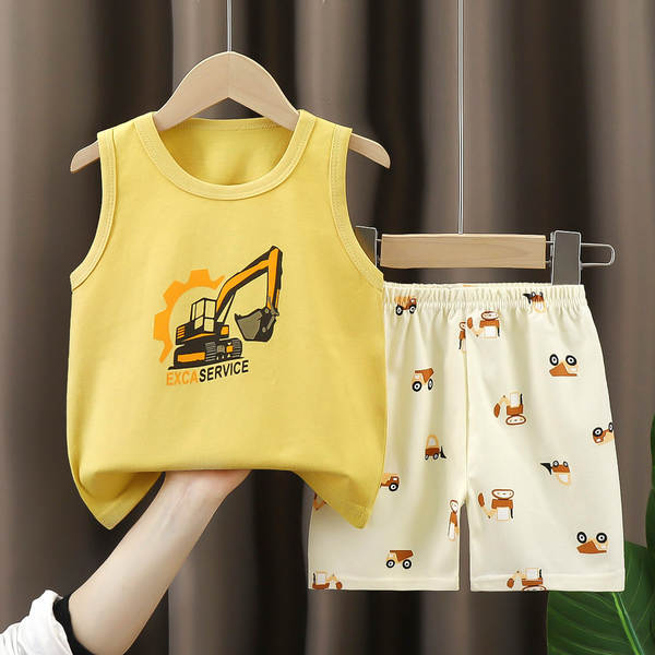 Vestido de verão infantil de algodão