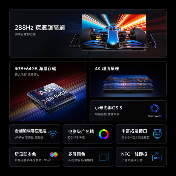 Xiaomi Redmi TV APro2026 inteligente 4K de alta definição LCD grande armazenamento de placa alta escovação TV