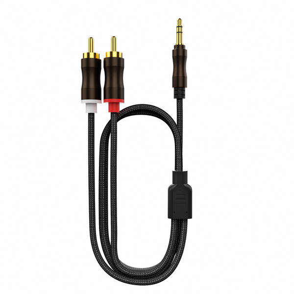 3.5mm girar duplo plug-in alto-falante linha celular computador girar áudio rca fio de áudio um por dois fio de áudio