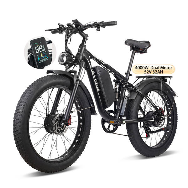 Fabricante atacado Ebycco bicicletas elétricas de dois motores 32AH 26 polegadas 7 velocidades gordura dupla mountain bike hidráulica