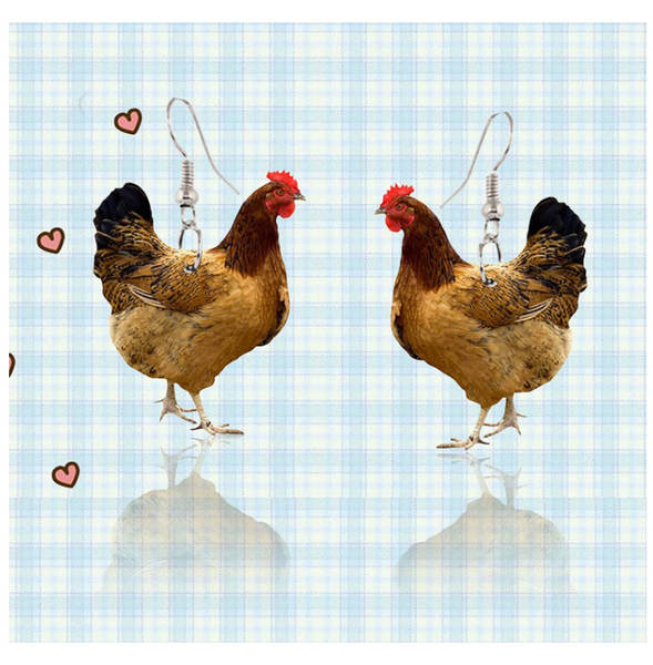 Criativo engraçado acrílico impressão de animais orelhas bonito pato pato morcego leite de vaca pendurado orelhas de galinha