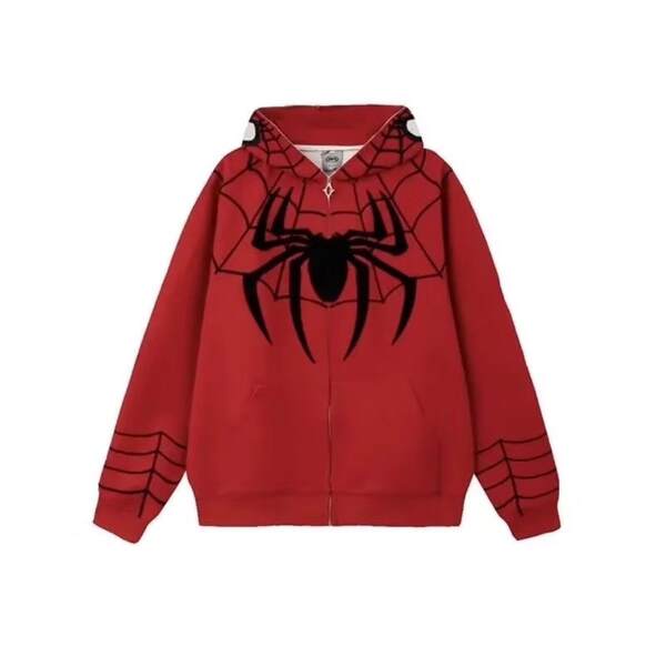 2024 Transfronteiriço Europa e América Peso pesado camisa de algodão masculino e feminino casal Homem-Aranha Vestido de guarda-roupa de tamanho superior casaco
