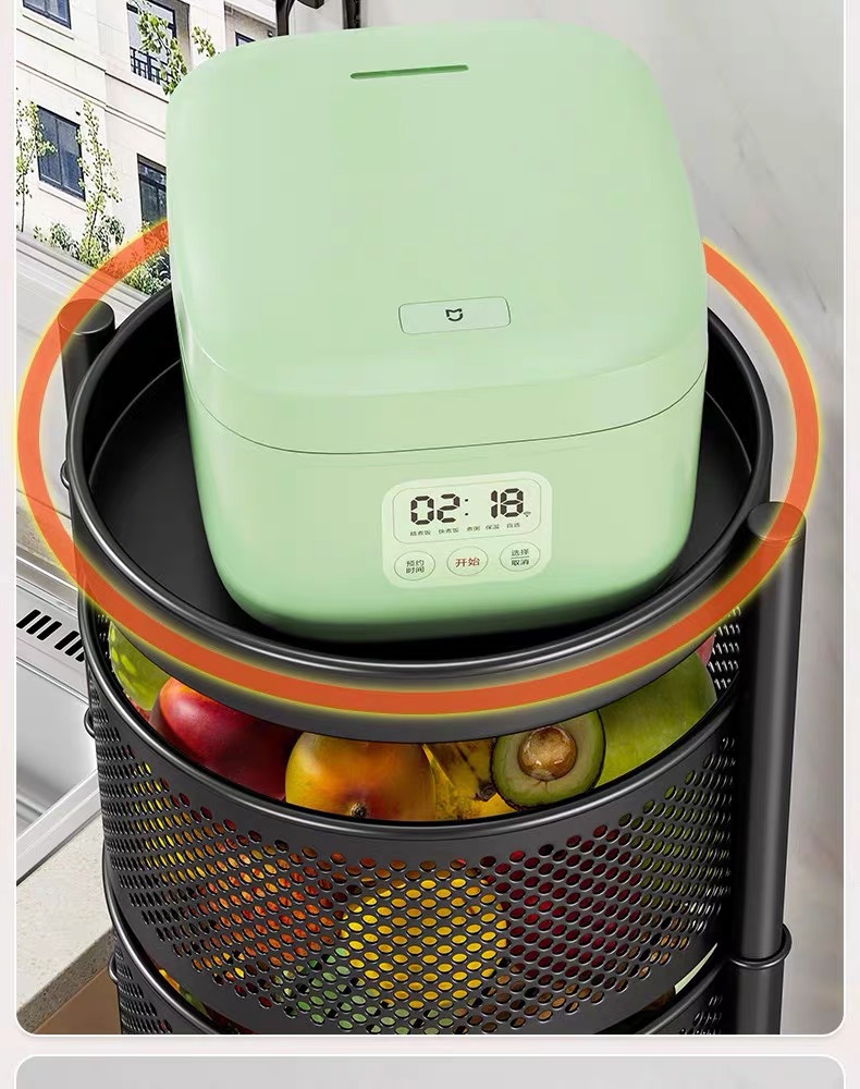 Recipiente de reposição rotativa cozinha legumes aterrissagem multicamadas de frutas e vegetais casa multicamadas de reposição móvel