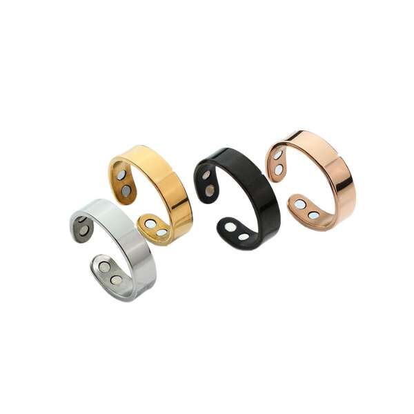 Anel magnético de aço inoxidável explosivo transfronteiriço de abertura magnética Anel duplo magnético de saúde da moda pulseira