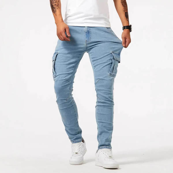 2021 Euro-American Cross-Border New Jeans Homens Piso lateral Pequenos Pés Estreitos jeans NK012