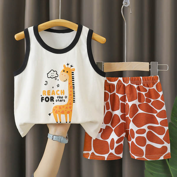 Vestido de verão infantil de algodão