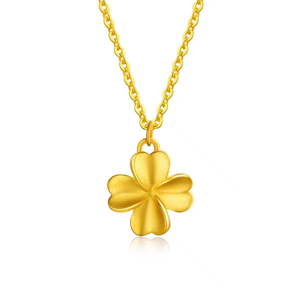 Colar de Ouro 999 com Pendente de Flor