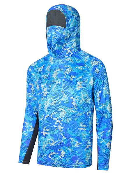 Camiseta de pesca masculina com mangas compridas e secas para o verão