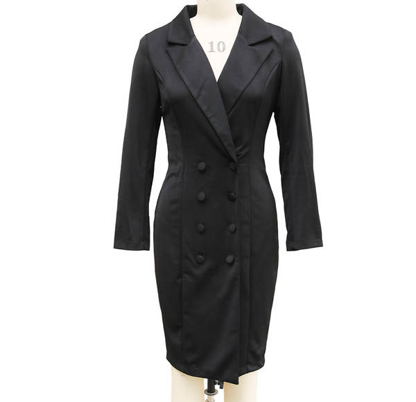 Vestido de roupa de comércio exterior transfronteiriço da Amazon na Europa e nos Estados Unidos de moda nova roupa de roupa dupla com mangas longas roupa de roupa de trabalho de escritório