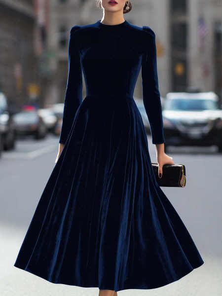 Vestido de comércio exterior transfronteiriço da Europa e dos Estados Unidos 2025 Outono e Inverno Novo Vestido de comércio exterior transfronteiriço
